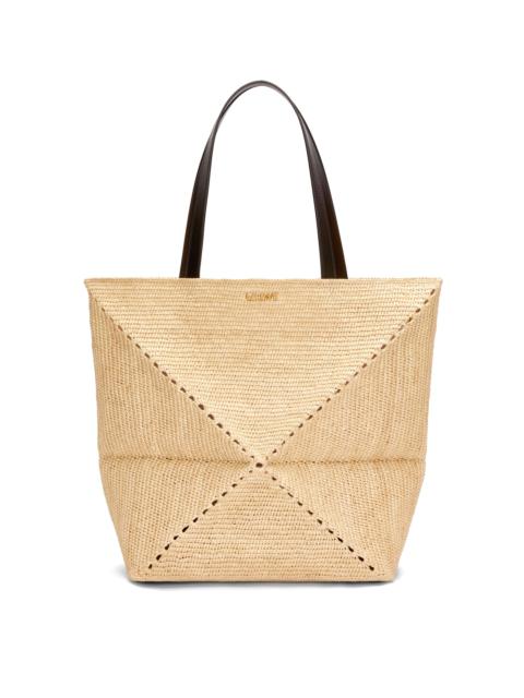 Loewe XL Puzzle Fold Tote in raffia