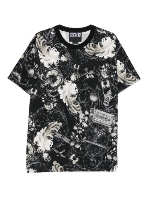 VERSACE JEANS COUTURE baroque-print feather T-shirt