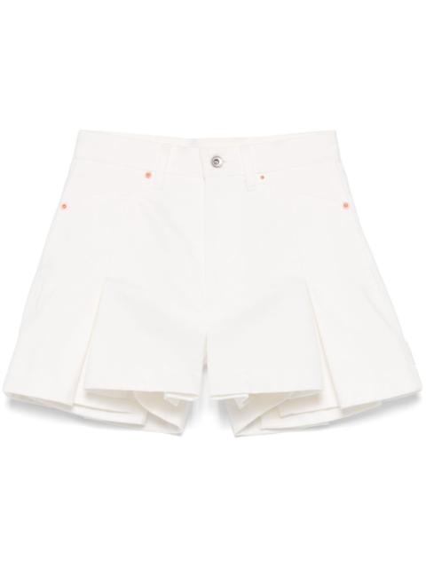 sacai denim mix shorts
