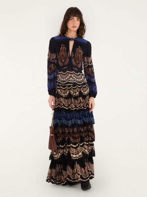 FARM RIO Nicole Ruffled Maxi Skirt