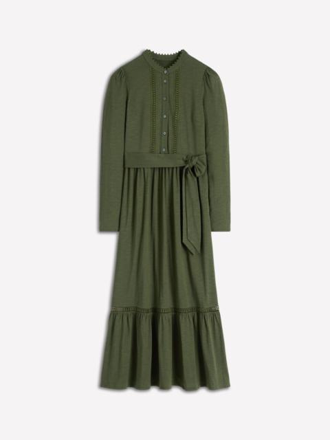 BODEN Edwina Jersey Shirt Dress-Kale Leaf