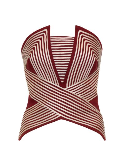 ANDRES OTALORA Sombra Clara Embroidered Top red