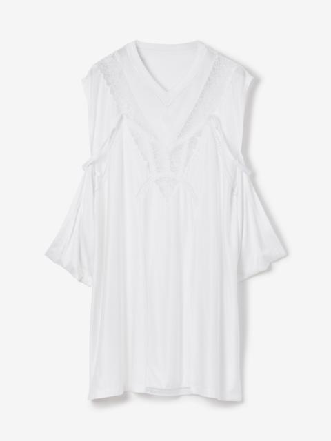 Burberry Lace Panel Jersey Reconstructed T-shirt Dress