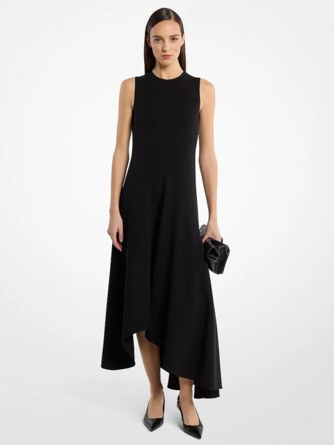MICHAEL KORS COLLECTION Double Faced Stretch Wool Crepe Asymmetric Draped Dress
