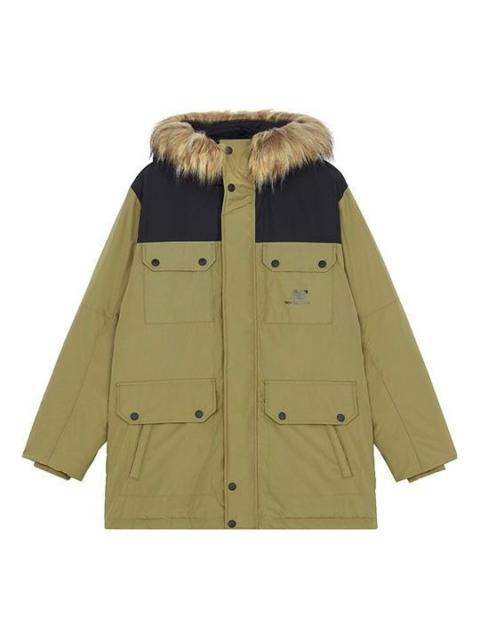 New Balance New Balance Warm Hooded Down Jacket 'Olive Green Black' AMJ13329-OV