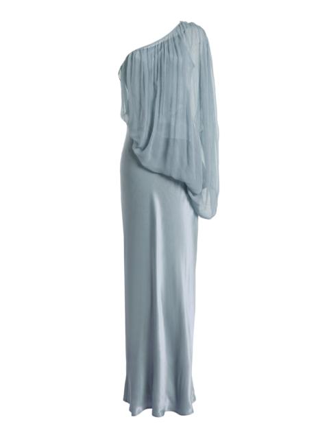 THIRD FORM Exclusive Solstice One-Shoulder Chiffon Maxi Dress blue