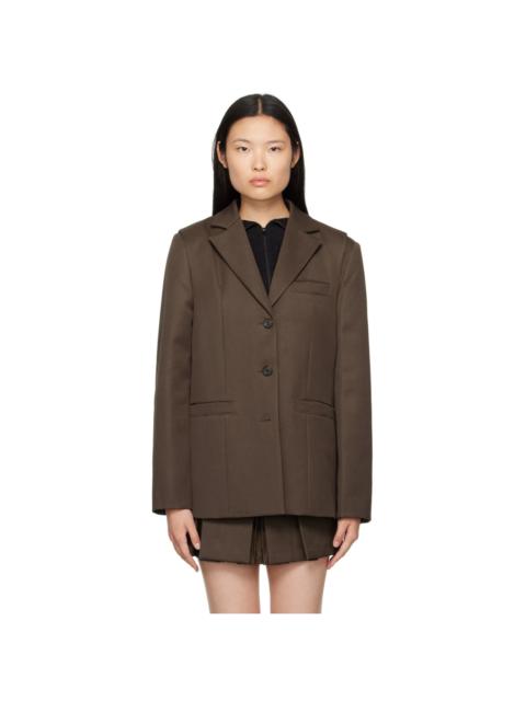 LVIR Brown Convertible Blazer & Vest Set