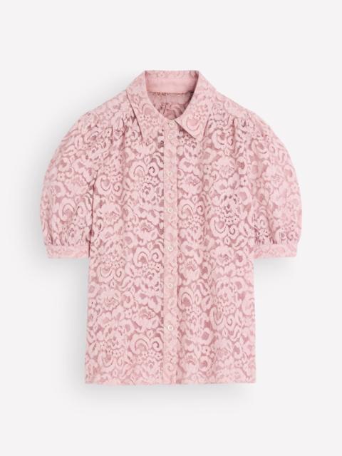 BODEN SS Lace Top-Pink Violet
