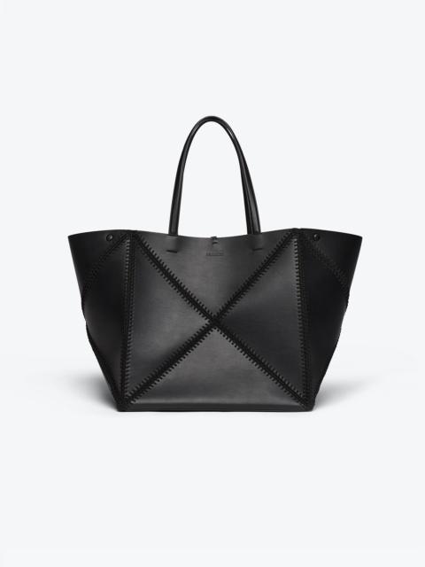 Nanushka THE ORIGAMI TOTE LARGE - Large patchwork tote bag - Black