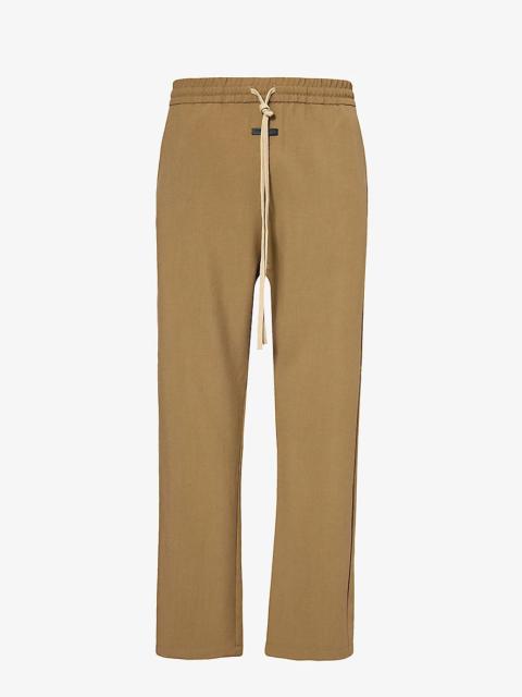 Forum brand-patch straight-leg regular-fit wool trousers