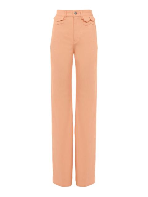 Chloé Rigid High-Rise Organic Denim Flared Jeans orange