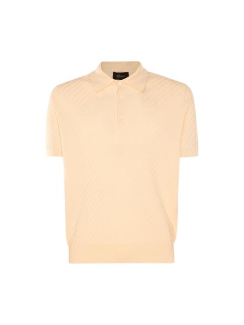 cream cotton-silk blend polo shirt