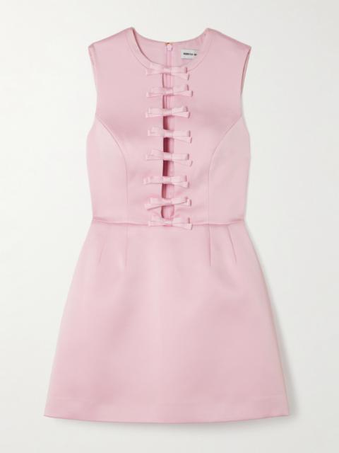 REBECCA VALLANCE Aymee Bow-embellished Satin-twill Mini Dress