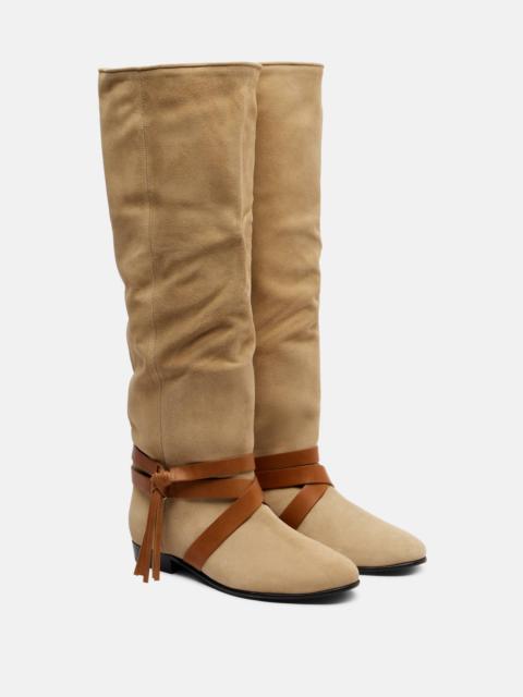 Isabel Marant Silmon leather-trimmed suede knee-high boots