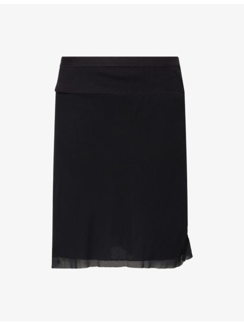 Rick Owens Bias-Cut Silk Mini Skirt