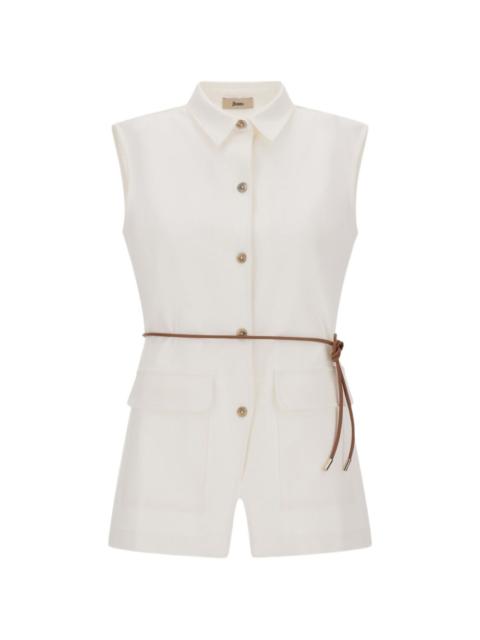 Herno button belted waistcoat