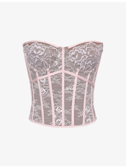 House of CB Ayana Corset Lace and Satin Top