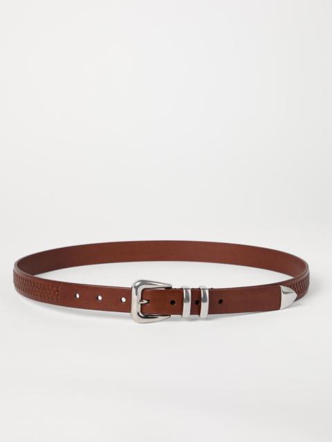 Brunello Cucinelli Calfskin belt with braided decoration