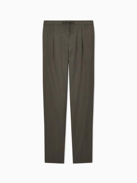 GIORGIO ARMANI LINEN TROUSERS WITH A SINGLE PLEAT AND DRAWSTRING