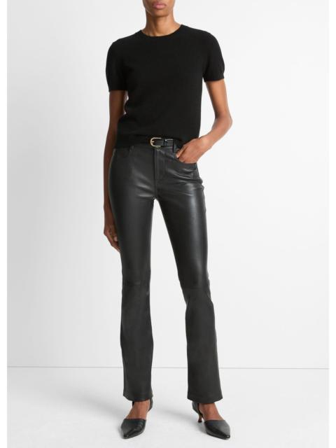 Vince Stretch Leather Boot-Cut Pant