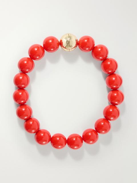 CAROLINA HERRERA Ball resin necklace Red