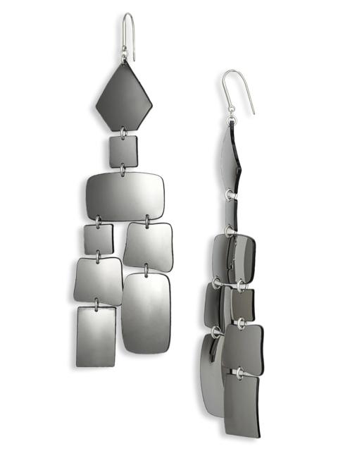 Hope Geometric Drop Earrings in Anthracite/Silver