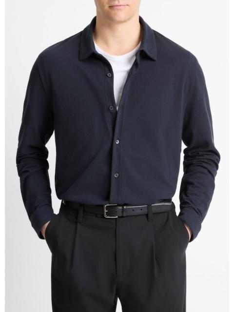 Vince Cotton Piqué Button-Front Shirt