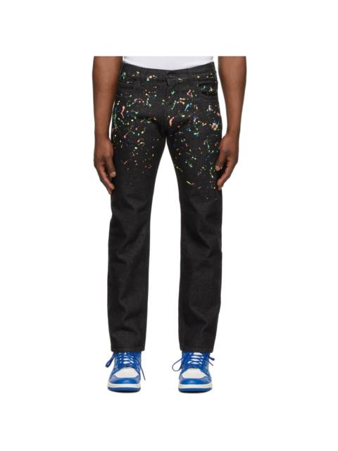 Marcelo Burlon County Of Milan Black Spot Stonewash Jeans