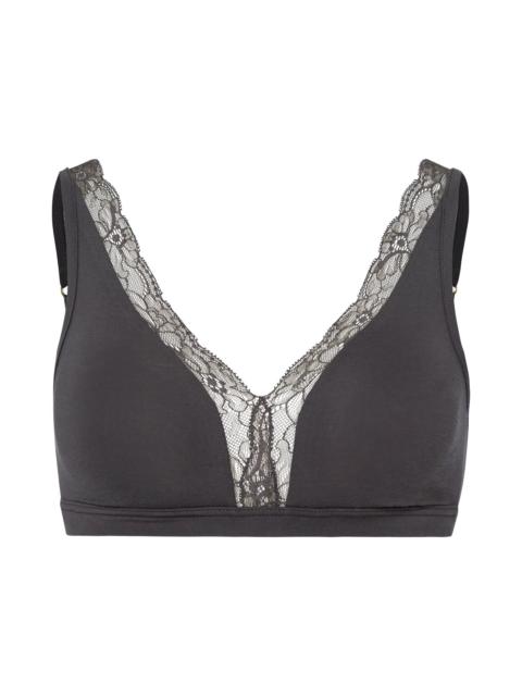 HANRO Cotton Lace Lace Trim Soft Cup Bra