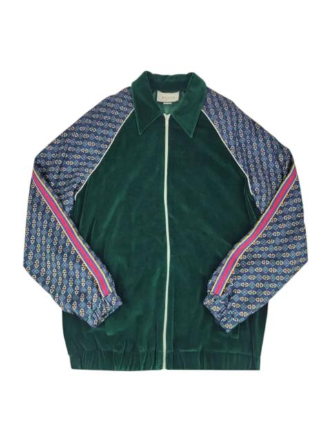 GUCCI Gucci Oversized Velvet Mixed Media Jacket 'Green' 572725-XJA4Y-3129