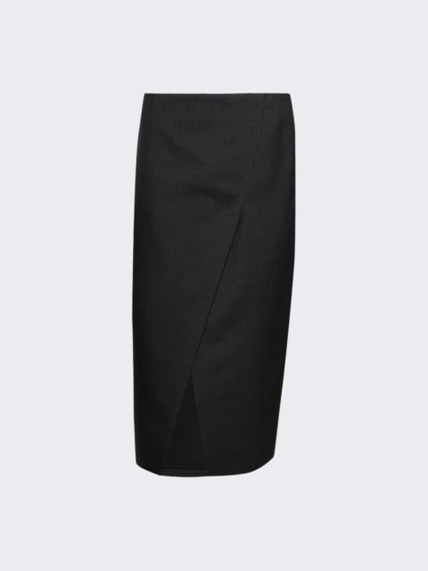 GUCCI Wool Gabardine Skirt Dark Grey