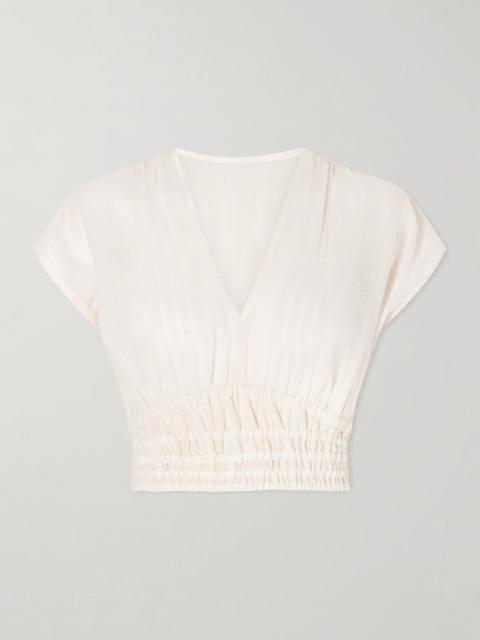lemlem Alia Striped Cropped Cotton Top