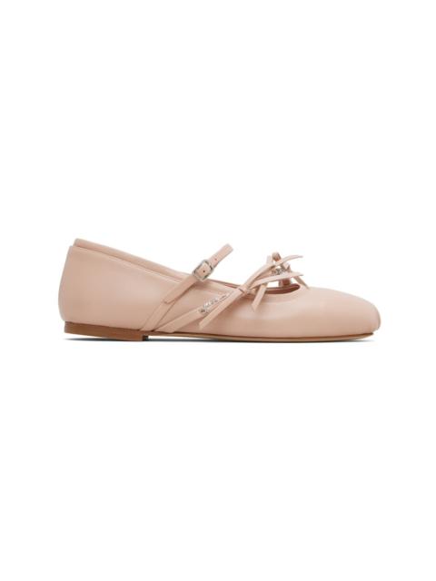 JIMMY CHOO Pink Loli Ballerina Flats