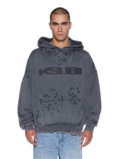 Ksubi BLASTED EKCESS HOODIE RHINO