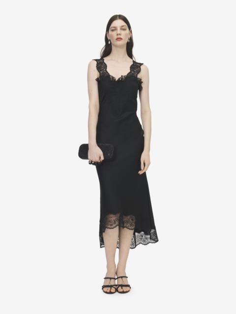 Alexander McQueen Lace Trim Midi Dress