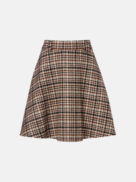 Brunello Cucinelli Houndstooth wool and alpaca-blend miniskirt