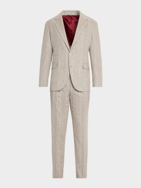 Brunello Cucinelli Men's Donegal Chalk Stripe Two-Piece Suit