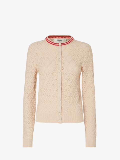 FENDI Cardigan Beige cotton Argyle cardigan