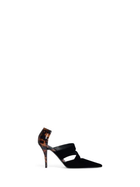 Balmain Velvet and printed patent leather pumps