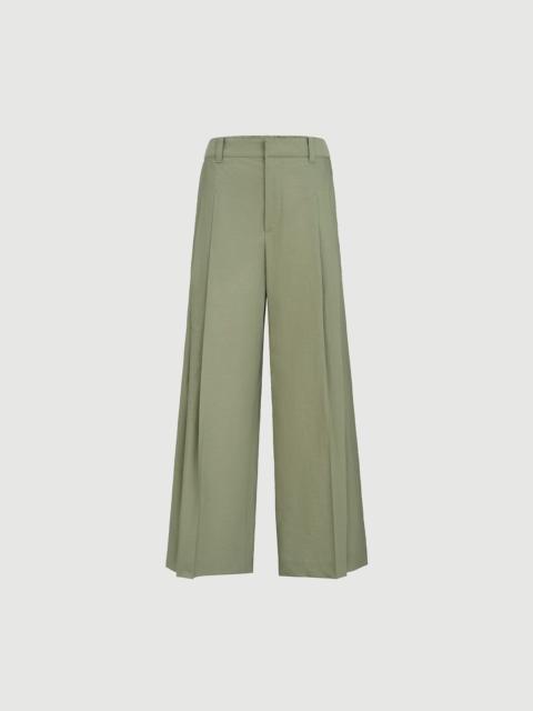 Brunello Cucinelli Techno cotton poplin A-line trousers with monili