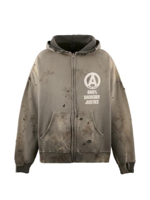 SAINT M×××××× zip-up hoodie