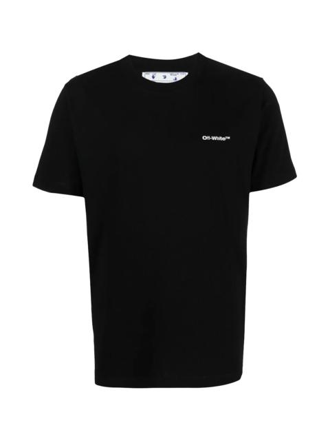 Off-White Wave Outline Diag Slim T-Shirt "Black / White" OMAA027C99JER0161001