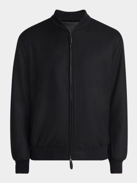 GIORGIO ARMANI Men's Cashmere Full-Zip Bomber Jacket