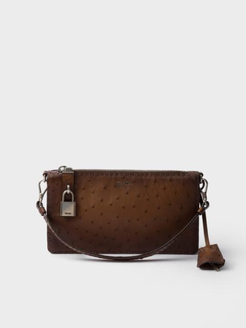Prada Antiqued ostrich leather mini-bag