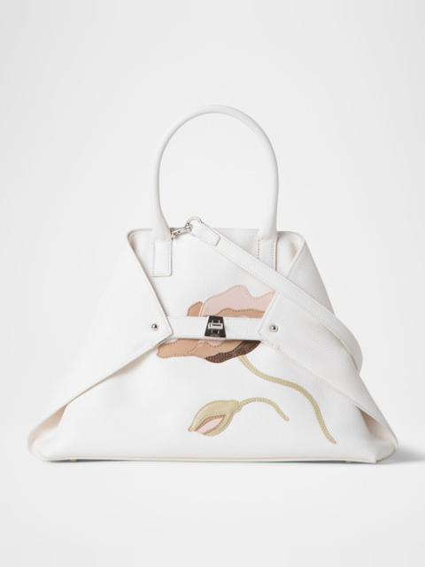 AKRIS Ai Small Flower Leather Top-Handle Bag