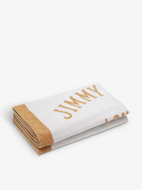 JIMMY CHOO Logo-print cotton beach towel