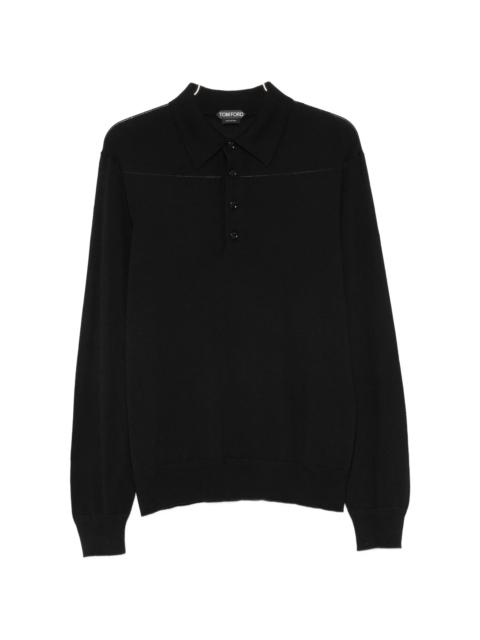 TOM FORD Tom Ford Long-sleeve Fine-knit Polo Shirt