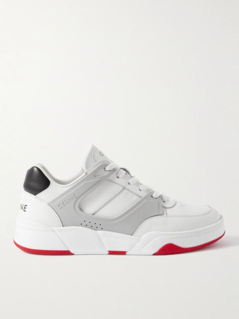 CELINE CT-07 Rubber-Trimmed Leather Sneakers White
