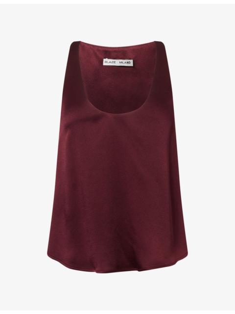 BLAZÉ MILANO Merens Scoop-Neck Satin Vest Top