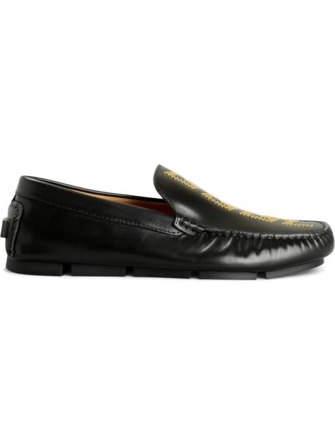 VERSACE Versace Greca Driver Moccasins Loafers Black